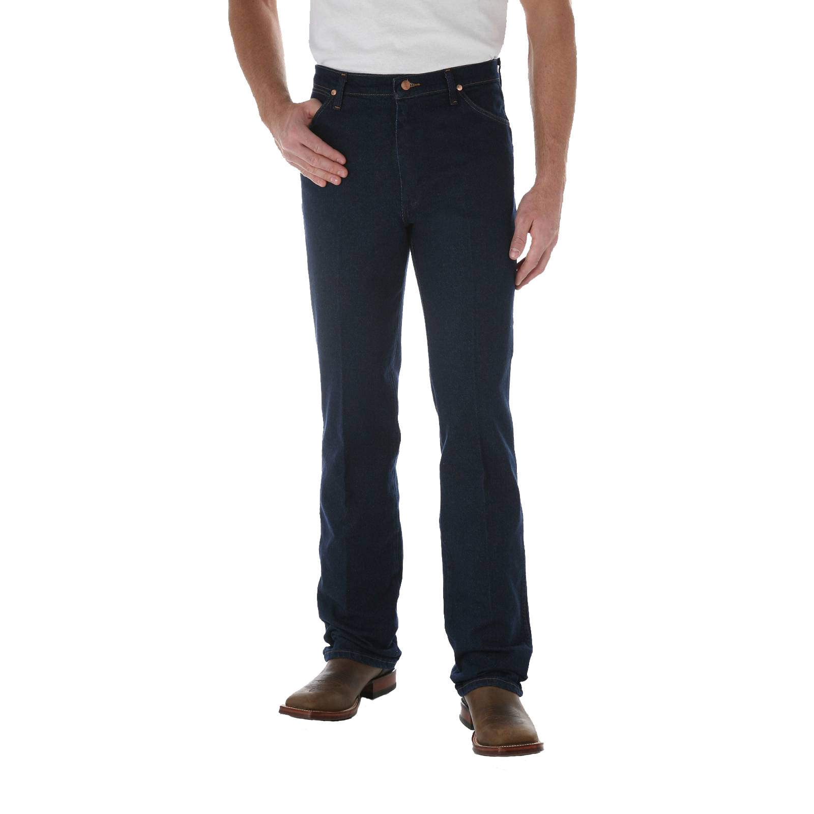 Men’s Wrangler Western Boot Cut Jeans – Slim Fit Navy Stretch